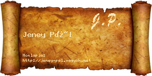 Jeney Pál névjegykártya